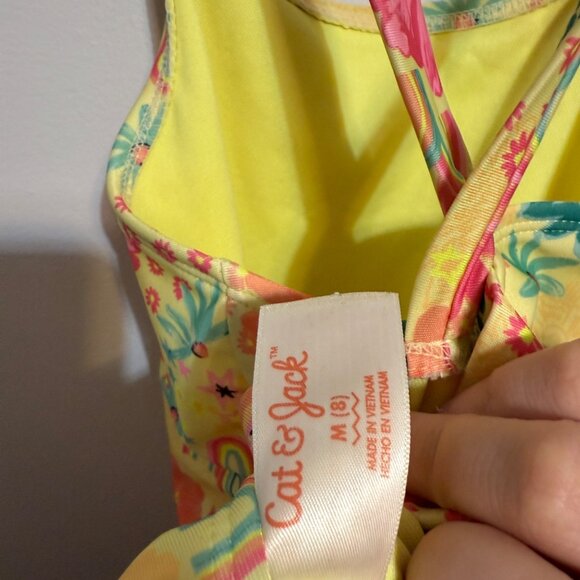 Cat & Jack Girls Floral Rainbow One-Piece Swimsuit Size M (8) - Picture 5 of 7